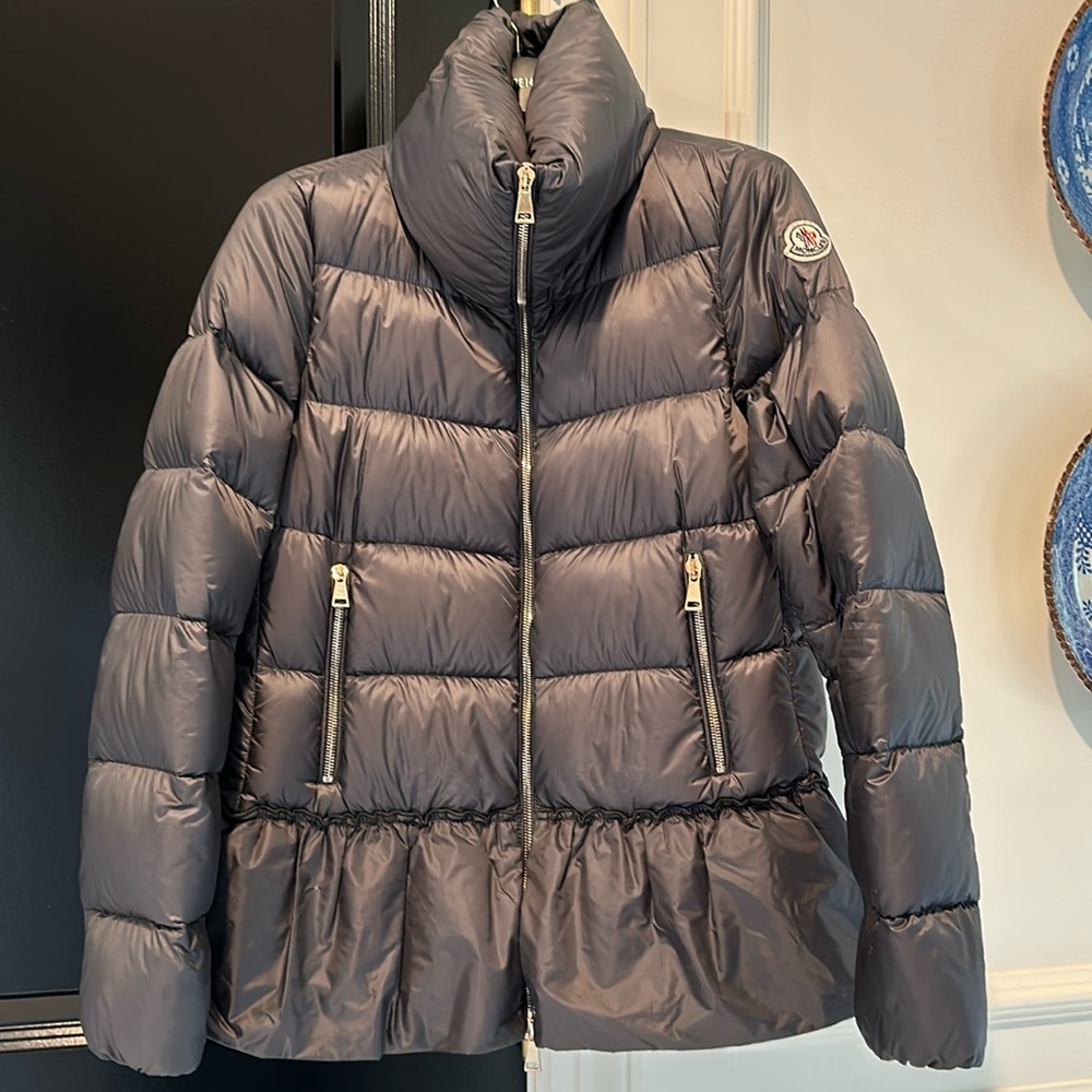 Moncler Grey Puffer Jacket, Size 1